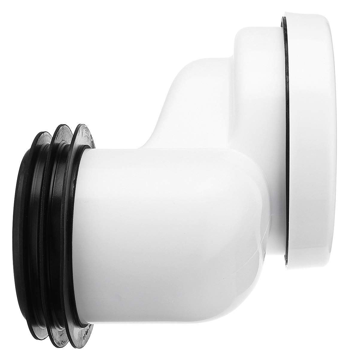 FEVERWORK 100mm PVC Offset Misaligned Toilet WC Waste Pan Connector