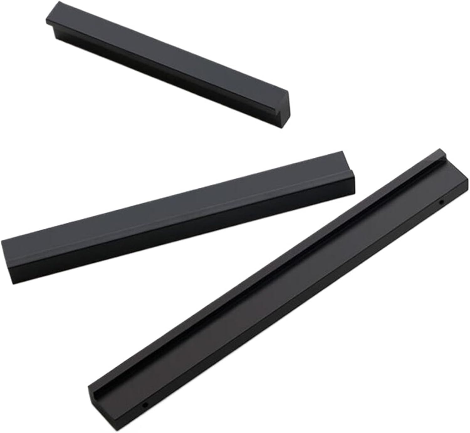 Aluminum Alloy Cabinet Door Handles Drawer Knobs Wardrobe Cupboard Door Pulls Furniture Handle Hardware 2Pcs(Black 288mm)