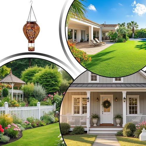 Decoración de globos de aire caliente con luz solar nocturna para bodas y patios 5