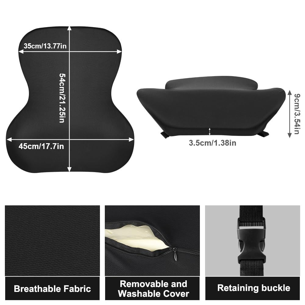 Ainiv Cuscino Lombare per Auto Sedia, Cuscino Lombare Auto Seduta Guidatore, Cuscino di Supporto Lombare, Cuscino di Supporto Posteriore, Supporto Lombare per Sedile Ergonomico Cuscino Schienale