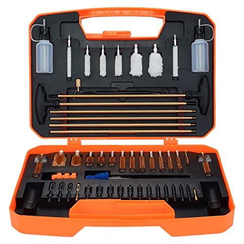 Raiseek Gun Cleaning Kit Rifle Pistol Shotgun Universal Cleaning Kit for 20GA 12GA .45 .40 .357/.380/.38/9MM .338 .325/8mm .30/7.62MM .270 .250 .243 .22 .17 All Calibers Ultimate Design