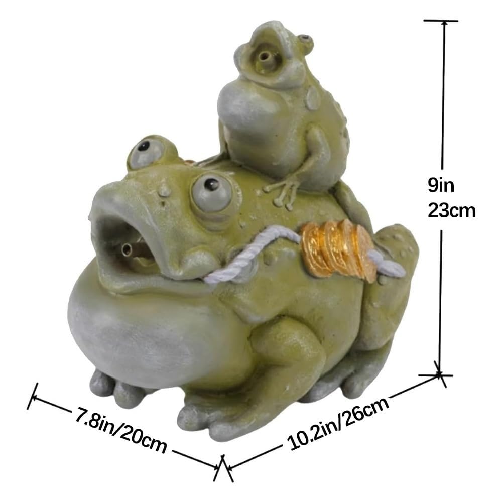 Fontana Stagno Animale Rana Doppio Getto Acquario Circolazione Acqua | Fontana rana a doppio getto per piccoli stagni. Ornamento a circolazione automatica per acquari(Gray)