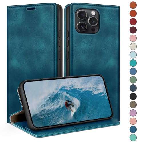 Coque iPhone 14 Pro Max portefeuille cuir étui rabat protection RFID 6.7 pouces