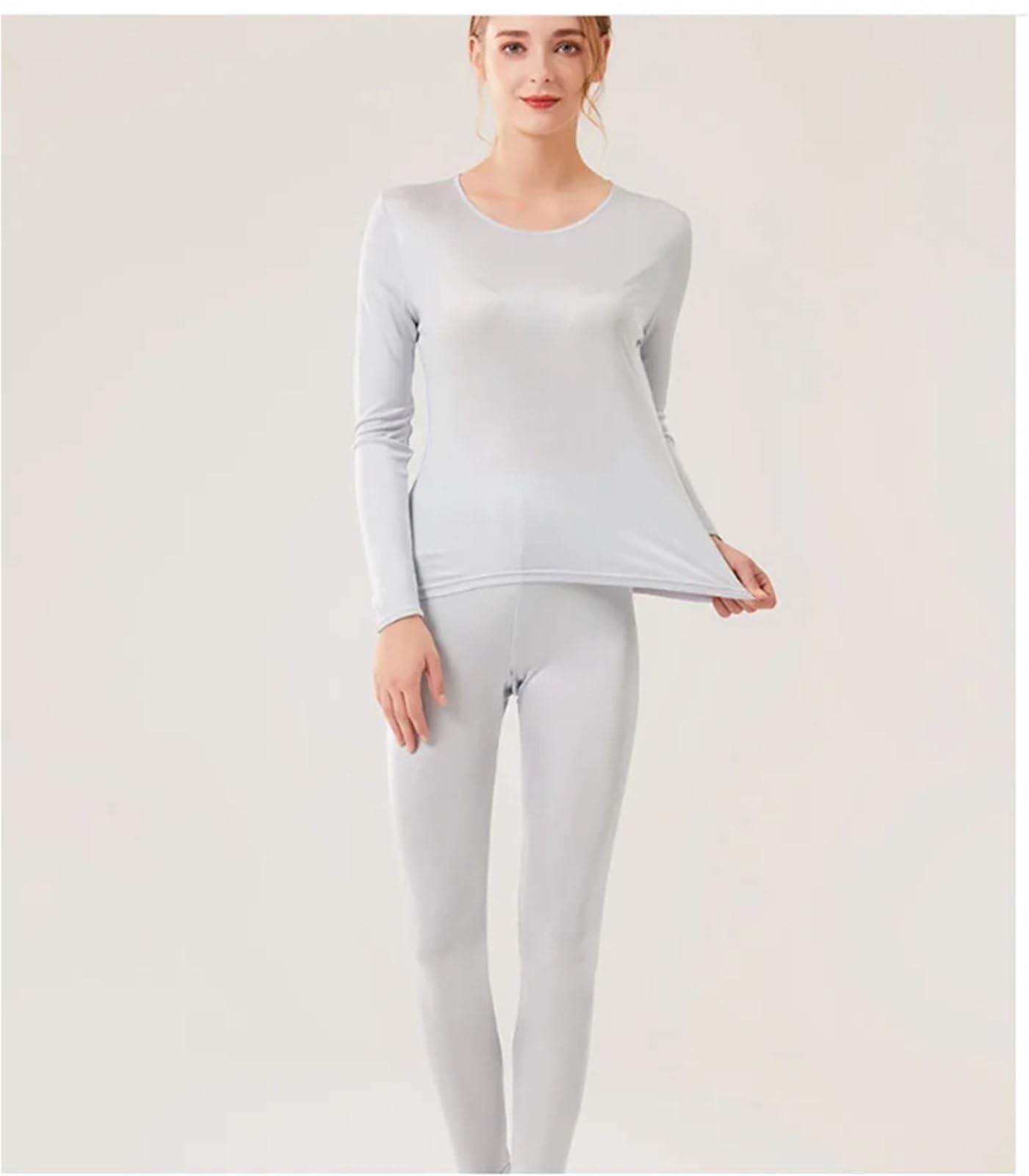 Thermo-Set für Damen Seide Unterwäsche Frauen Innere Tragen Thermische Winter Kleidung Thermo Top Hemd Warme for Frau Dessous Set Pyjamas