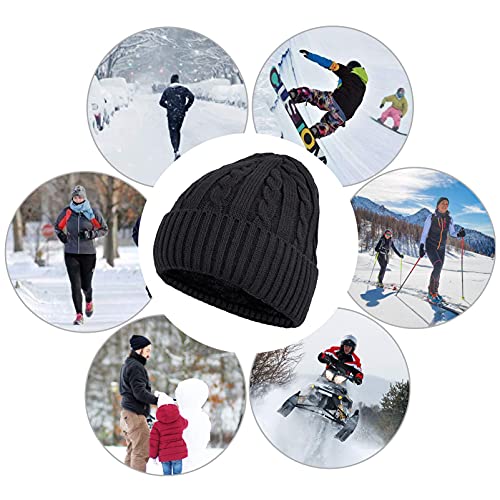 Loritta Winter Hat Warm Knitted Thick Baggy Slouchy Beanie Skull Cap for Men Women Gifts,1 Pack,C-Black