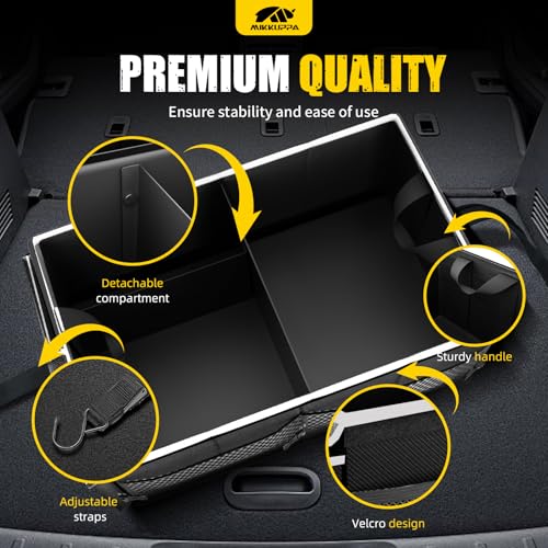 MIKKUPPA Car Trunk Organizer - 65L Collapsible Trunk Organizer with Lid, Sturdy Car Storage for SUV Auto Truck Van with Adjustable Straps and Non Slip Bottom - Thumbnail 4