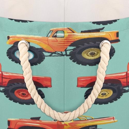 Xosoxruk A-002Y-004-0688-01-249A-005F Colorful Monster Truck Round Storage Basket thumb #3