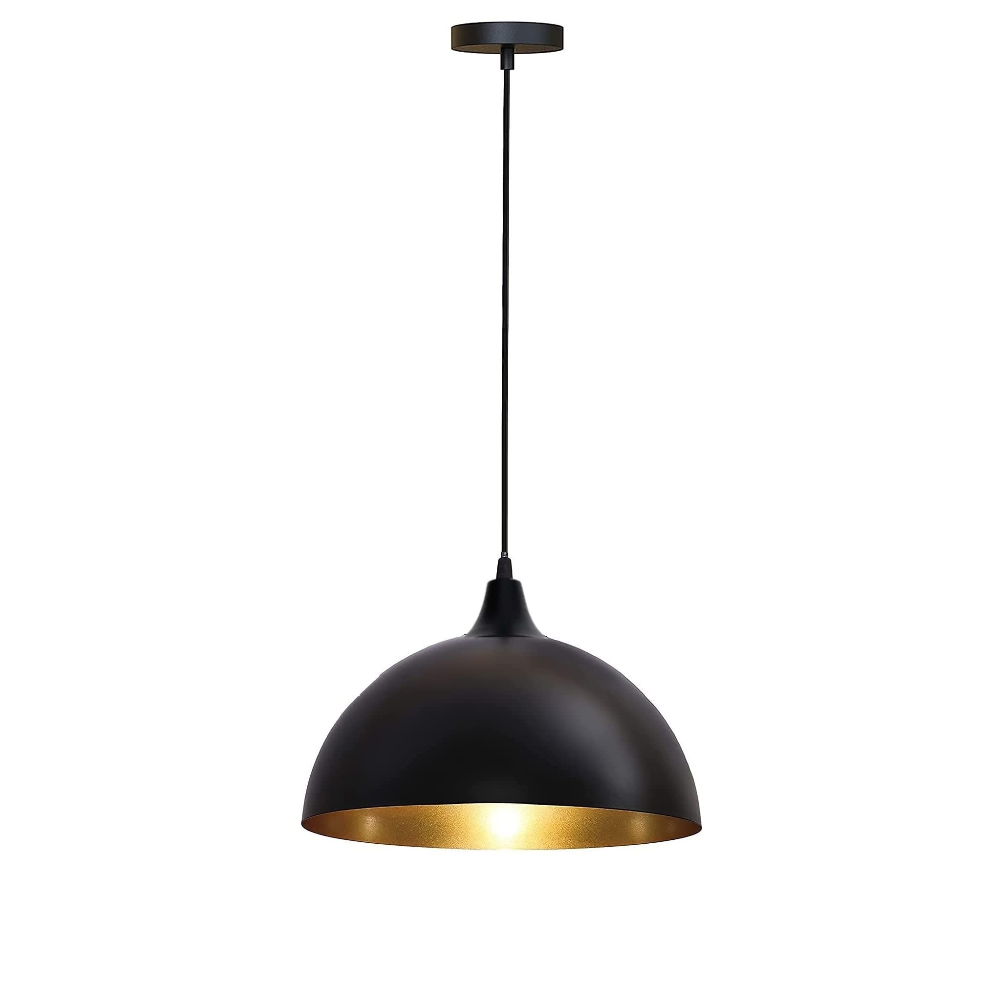 Homes Elite Hanging Pendant Light Fixture Lampshade Aluminium Retro Rustic for Kitchen, Dining Room, Coffee Bar, Living Room, Bedroom, Black (Bulb NOT Included) (B09GVD524R) Amazon Price History, Amazon Price Tracker
