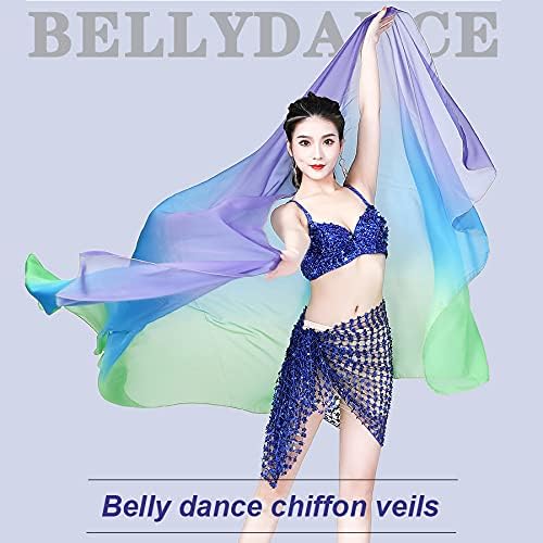 Nimiman Women Belly Dance Veil Chiffon Dancing Hand Scarf Gradual Color Adult Size Length 2.5M Width 1.14M - Image 6