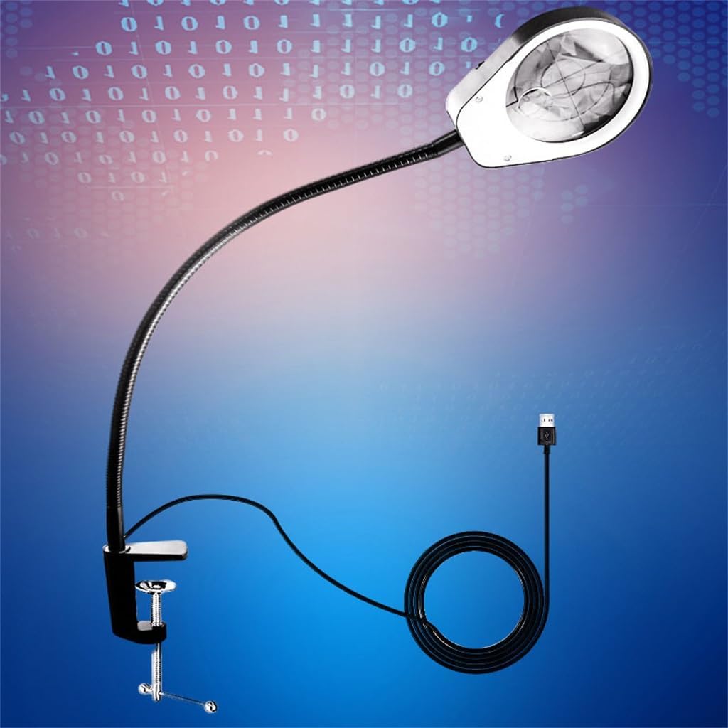 Desktop Magnifying Glass with Light High-Definition Elderly Reading Repairing Carving, Welding(10/20x)