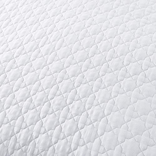 Exq Home Quilt Set Full/Queen Size White 3 Piece,Lightweight Soft Coverlet Modern Style Star Flower Pattern Bedspread Set(1 Quilt,2 Pillow Shams) #TOP4