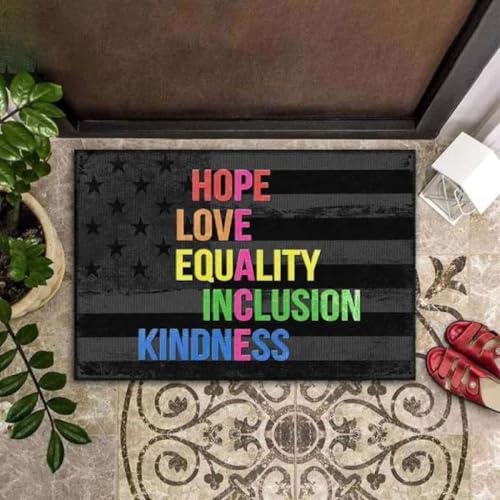 ���փ}�b�g ��] �� ���� ��� �D���� �ȒP ���� ���} 50×80cm doormat Hope Love Equality Inclusion Kindness Easy Clean Welcome