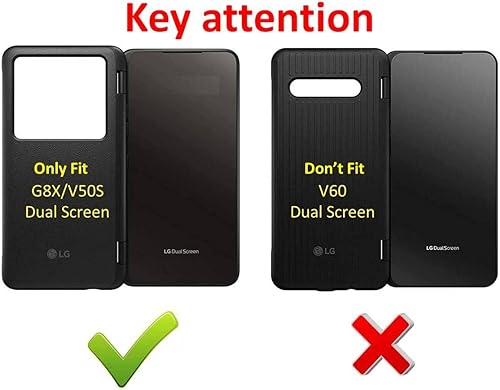 2 adaptadores de carga para LG G8X ThinQ, V50S ThinQ 5G Dual Screen Charging Adapter Case Cover Magnetic Adapter Género (No compatible con V60V50