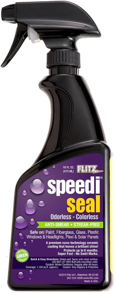 Speedi Seal - 16oz Bottle of USA-Made Ceramic Coating for Cars to Polish & Protect for Up to 6 Months - Works on Paint, Fiberglass, & More - Streak-Free Ceramic Spray Sealant (1 Pack)