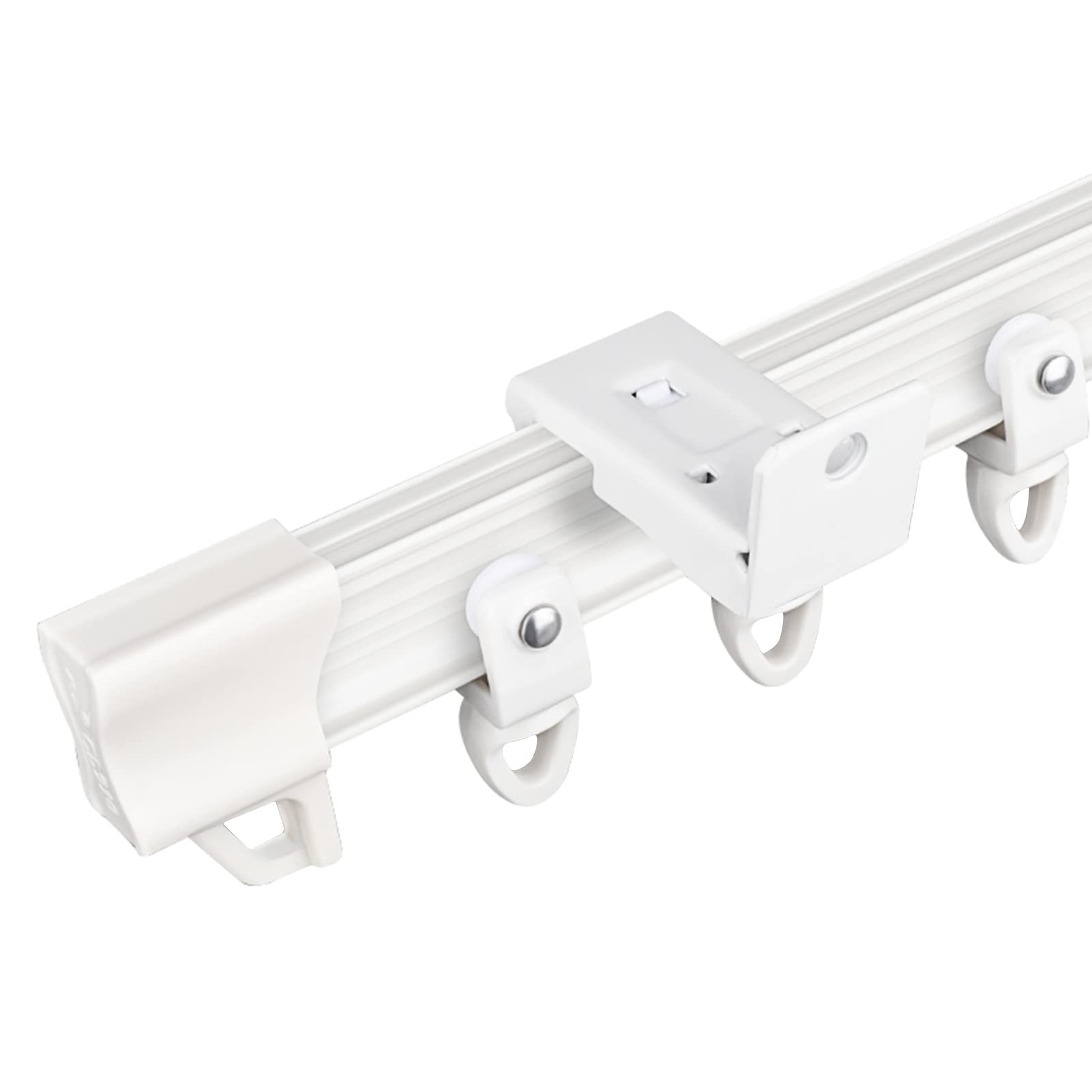 SFNIOKFG Flexible Sliding Curtain Track Rail, Room Dividers/Wall Divider White Curtain Rods, Wall/Ceiling Mounted Shower Curtain Rod, 100-800 cm Long (Color : Wall Mount, Size : 240cm/7.9ft