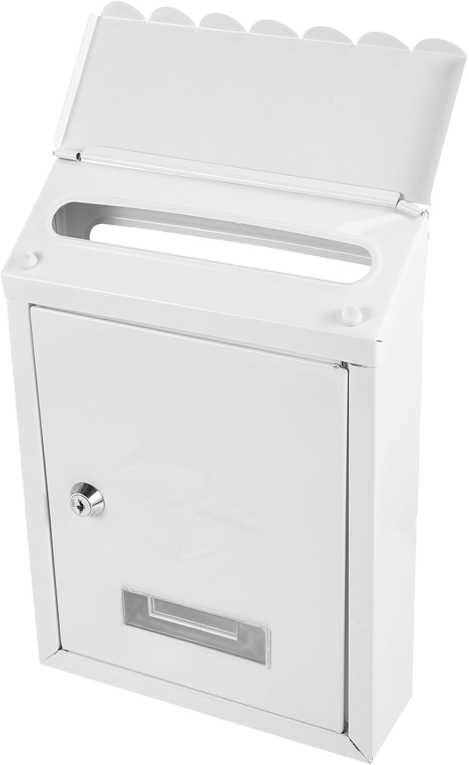 VILLCASE Outdoor Wall Mount Mailbox White Large Capacity Locking Design Metal Mailbox