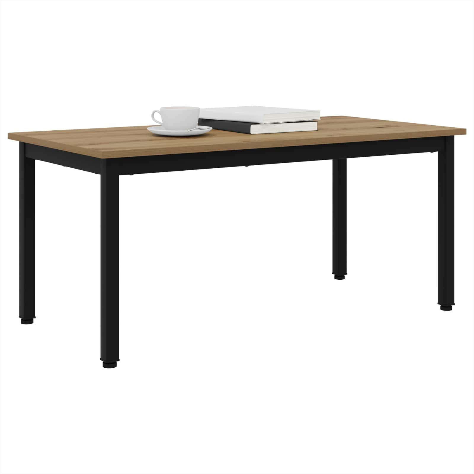 Générique Prostokątny stolik kawowy 100x50x45 cm Wood Ingenierie | Solidne metalowe nogi, łatwa do czyszczenia powierzchnia, nowoczesny minimalistyczny design, do codziennego użytku w salonie