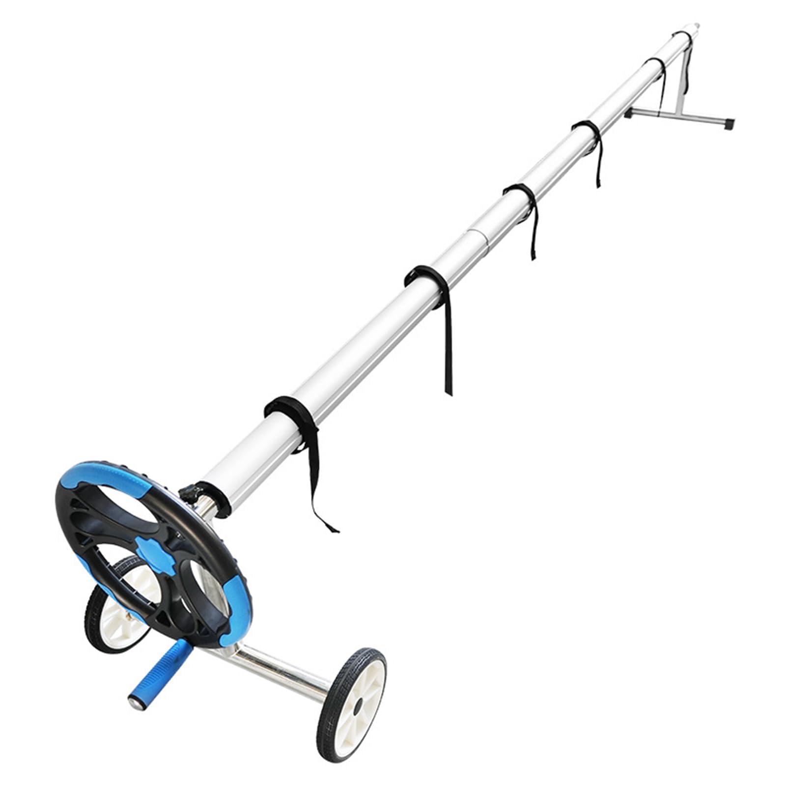 Carrete de cubierta de piscina, rodillo telescópico de aluminio con ruedas y manivela para piscinas enterradas, soporte de acero inoxidable