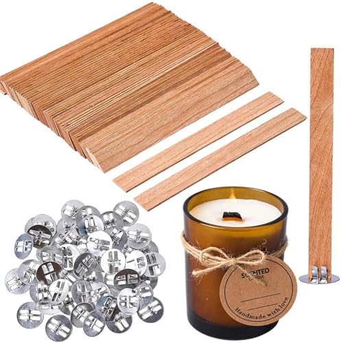 Set de 50 mechas de madera para velas con base clip