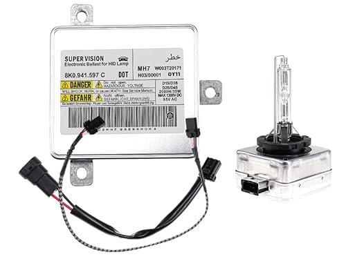 Xenon Bulb & Xenon Headlight Ballast, Xenon HID Control Unit with Igniter D1S Compatible for Audi A3 A4 A5 S4 S5 for VW Jetta Tiguan for Chrysler 300 for Dodge Viper.Replace#8K0941597C, W003T22071