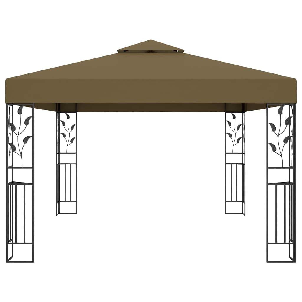 Tonnelle avec double toit - Tente de fête - Tente de jardin - Tente de bière - 3 x 4 m - Taupe - 180 g/m²