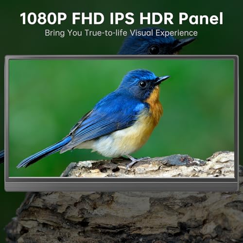 Image of Portable Monitor 15.6 inch 1080P USB-C HDMl Ultra-Slim Travel Monitor with Kickstand, for Laptop, Pc, Gaming