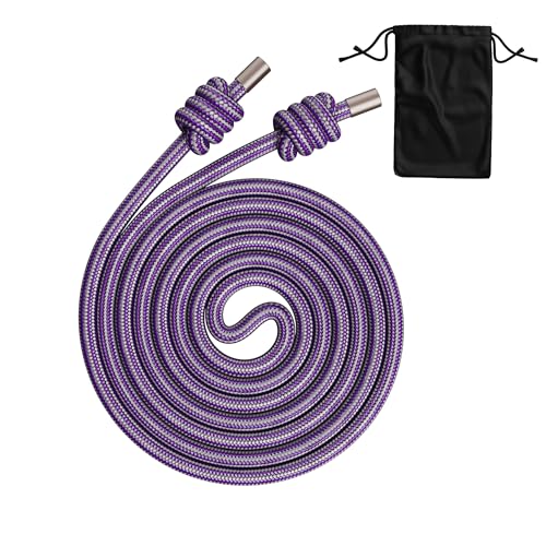 Flow Rope Exercise Jump Rope 1.5lb Weighted Flow Jump Rope for Cardio Boxing HIIT & Upper Body Fitness Adjustable Double Woven Workout Rope for Women Beginners Indoor & Outdoor Use (Purple 16mm 1.5lbs)