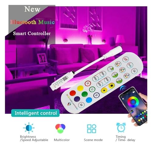 Adapté aux bandes lumineuses LED RVB : contrôleur de musique 24 et 44 touches infrarouge