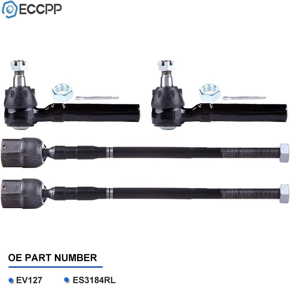 ECCPP Inner Tie Rod End Outer Tie Rod End 1994-2004 for Ford for Mustang 4pcs EV127 ES3184RL