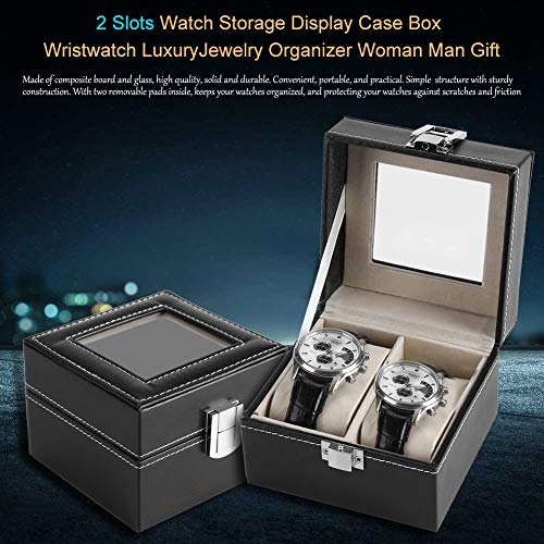 eecoo Uhr Aufbewahrungsvitrine Box Armbanduhr Schmuck Organizer, Uhr Aufbewahrungsbox Uhr Aufbewahrungskoffer Uhr Vitrine Aufbewahrung