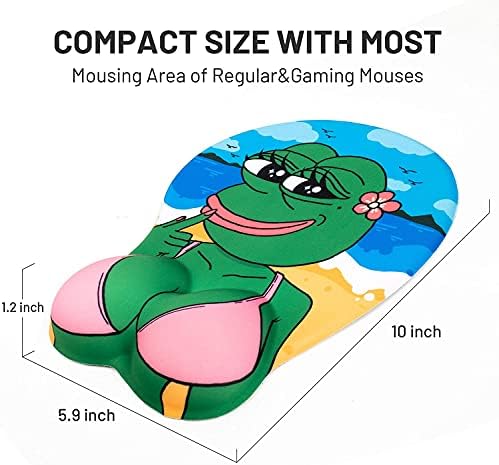 3D Cartoon Mouse Pads Soft Silicone Wrist Rest Frog Mousepads Gel Mouse Pad Gel Mouse Pad with Wrist Support (Female)