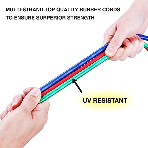 Cartman Bungee Cords Assortment Jar 24 Piece in Jar - Includes 10", 18", 24", 32", 40" Bungee Cord and 8" Canopy/Tarp Ball Ties - Image 7