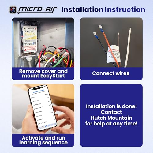 MICRO-AIR EasyStart 368 Bluetooth Soft Start Kit for Home Air Conditioner, RV & Commercial Use, Works with Generators, Reduces Power Surge, Efficient Start-Up - Up to 2-3.5 Tons(ASY-368-X48 BlueTooth)