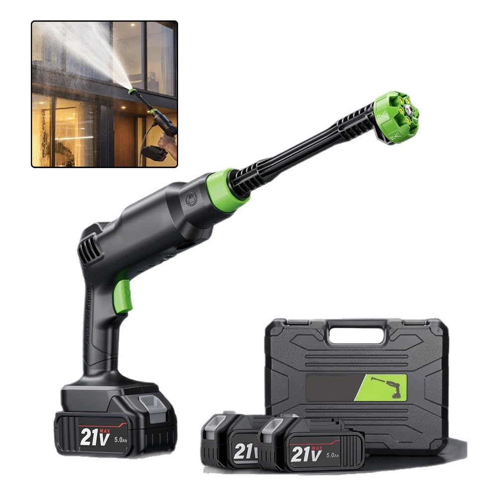 Idropulitrice wireless, rondella portatile per auto, pistola ad acqua ad alta potenza, macchina per la pulizia ricaricabile con ugelli per casa e giardino