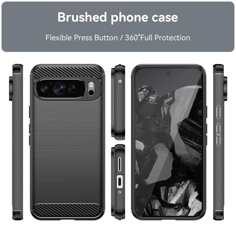 Image of Hybrid Carbon Fiber Back Case for Google Pixel 9 Pro XL (Black)