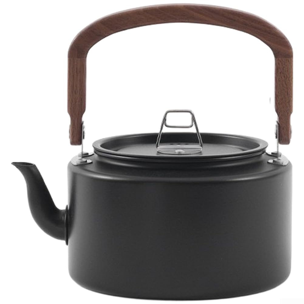 Cafetera Camping Aluminio 1.2L Asa Madera Ligera