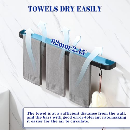 Alise Towel Bars for Bathroom,Black Towel Holder 32'' Towel Rack for Bathroom Wall Mount,SUS304 Stainless Steel Towel Rail Towel Hanger for Walls by Alise - Image 5