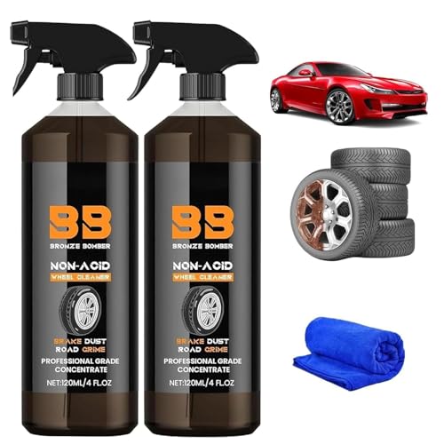 Buptop 2025 Upgraded Bronze Bomber Wheel Cleaner Tire Cleaner - Safe on Chrome and All Wheel Finishes - Brake Dust Dirt Browning Grease and Grime Remover (US Stock) (2)