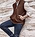 Ryannology Mens Full Zip Up Sweater Vest Knitted Cardigan Slim Fit Casual Warm Sleeveless Outerwear with 2 Pockets Brown