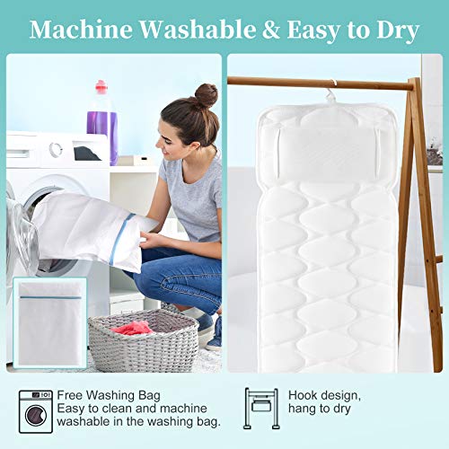 Full Body Bath Pillow, Upgraded Bath Pillows for tub with 10 Non-Slip Suction Cups & 4D Air Mesh Breathable, Spa Bathtub Pillow for Head Neck Shoulder and Back Support- Free Washing Bag & Quick Drying - Thumbnail 7
