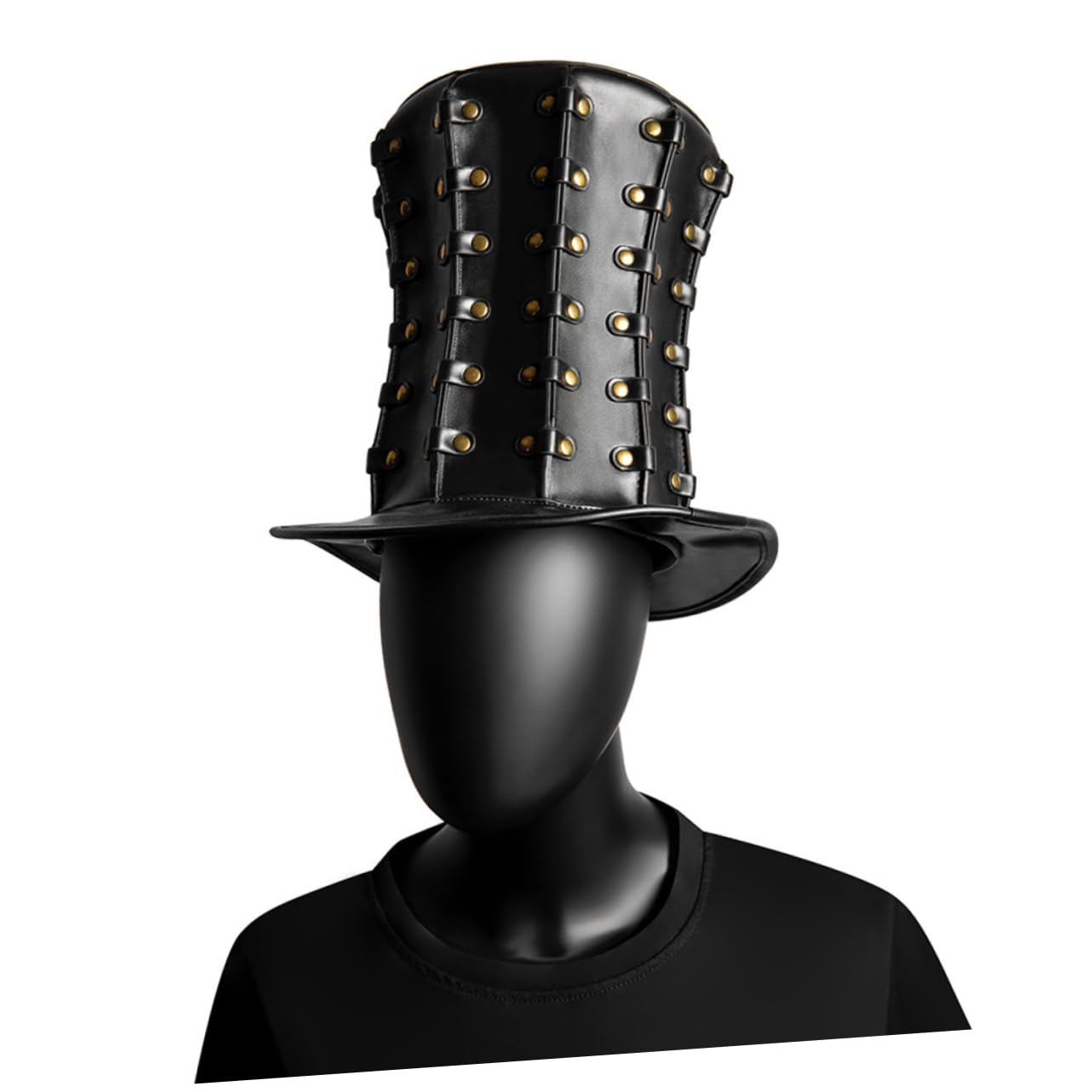 Cabilock Punk Style Hohe Kappe Halloween Hut mit Nieten Eleganter Heißer Hut für Damen und Herren Partys und Festivals Hochwertiges Leicht zu Reinigen und Vielseitig Einsetzbar