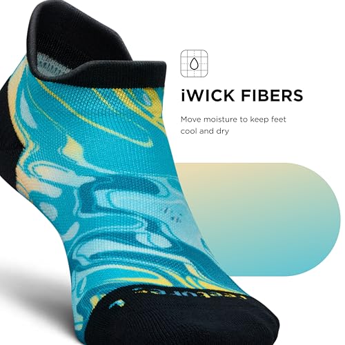 Image of Feetures Elite Light Cushion No Show Tab Sock Wave