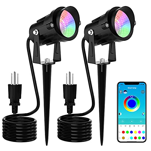 Landscape Light LED,Znfrt IP65 Waterproof Outdoor Landscaping Spot Lights,RGB Color Changing Remote Control Dimmable Outdoor Landscape Lights Suitable for Patio Garden Driveway Porch