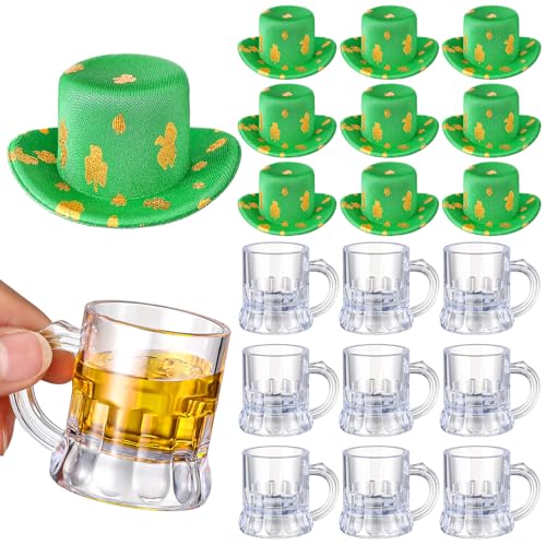 Pickmesh 20 Pcs St. Patrick's Day Mini Beer Mugs Leprechaun