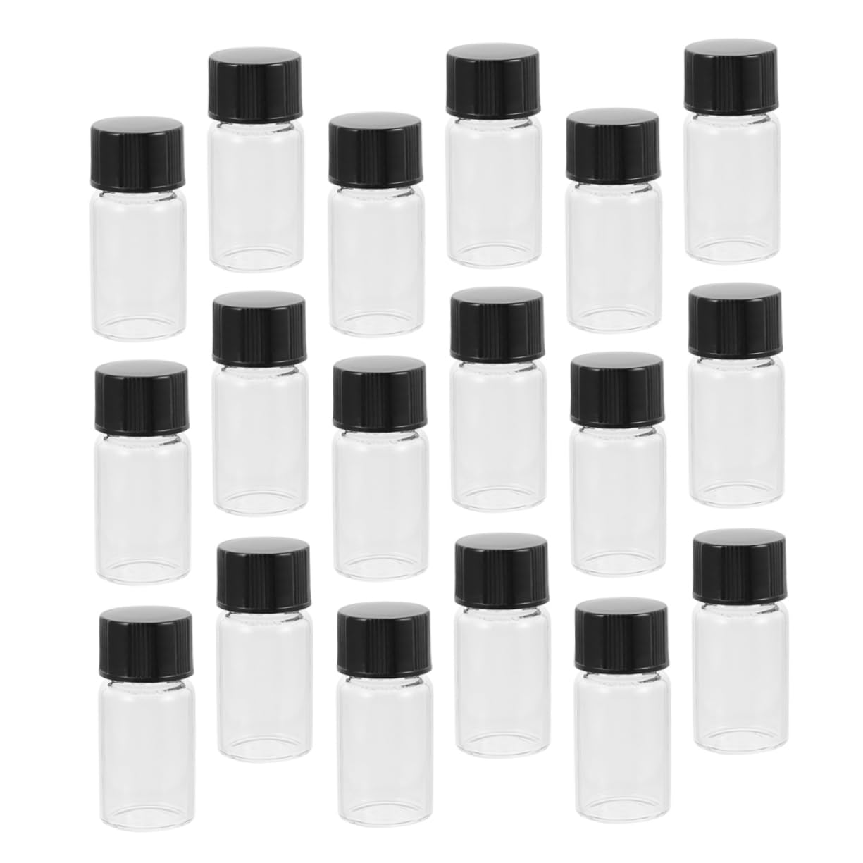 FOMIYES 30pcs Perfume Bottle Essential Oil Vial Glass Sampling Bottles with Flat Bottom Reagent Vials with Caps for Chemistry Apothecary
