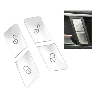 Driver Passenger Side Door Lock Unlock Switch Button Trim Cover Replacement Compatible for Mercedes Benz C-Class W204 C180 C250 C300 C350 2007-2014,E-Class W212 2010-2015 Silver