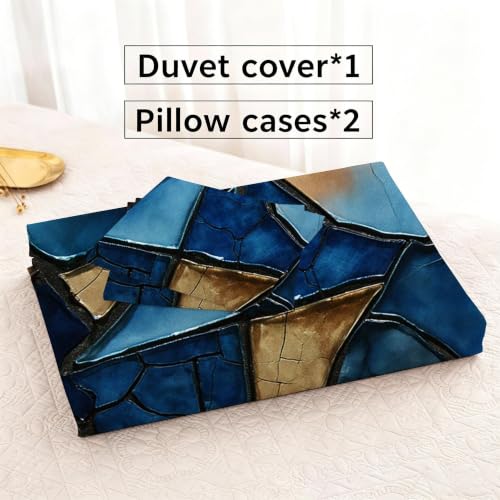 Parure de lit 220x240 ne décolore pas, housse de couette douce bleu