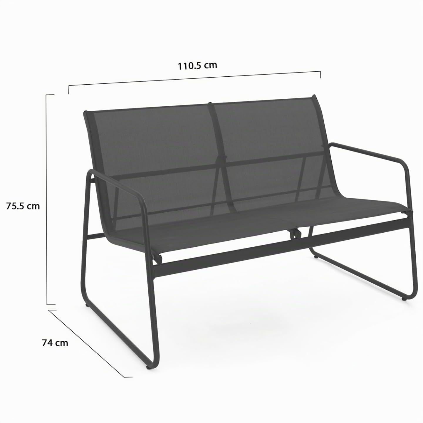 IDMarket - Salon de Jardin Bas Malaga 6 Places avec canapés, fauteuils et Table Gris Anthracite