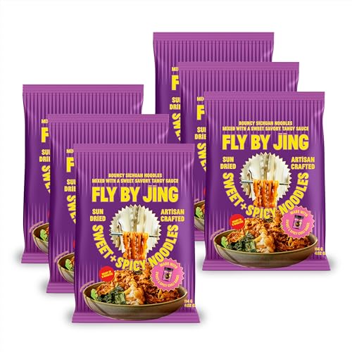 FLYBYJING Sweet & Spicy Noodles - Sun-Dried, Wavy, Bouncy Asian
