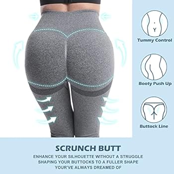 Getervb Sportlegging voor dames, hoge taille, scrunch butt, leggings, push-up, naadloze booty leggings, ondoorzichtige broek voor gym, yoga, fitness, workout, A Zwart, L